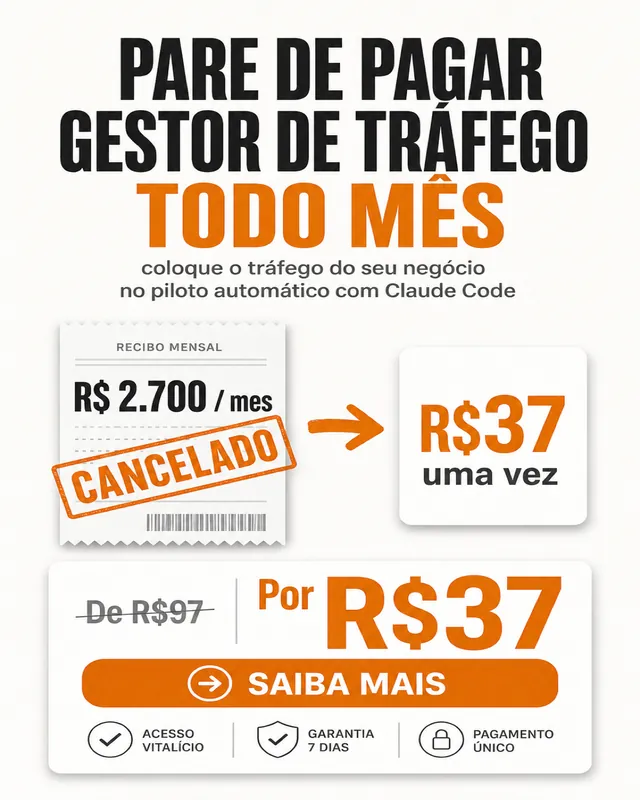 Arte de anúncio: pare de pagar gestor de tráfego todo mês